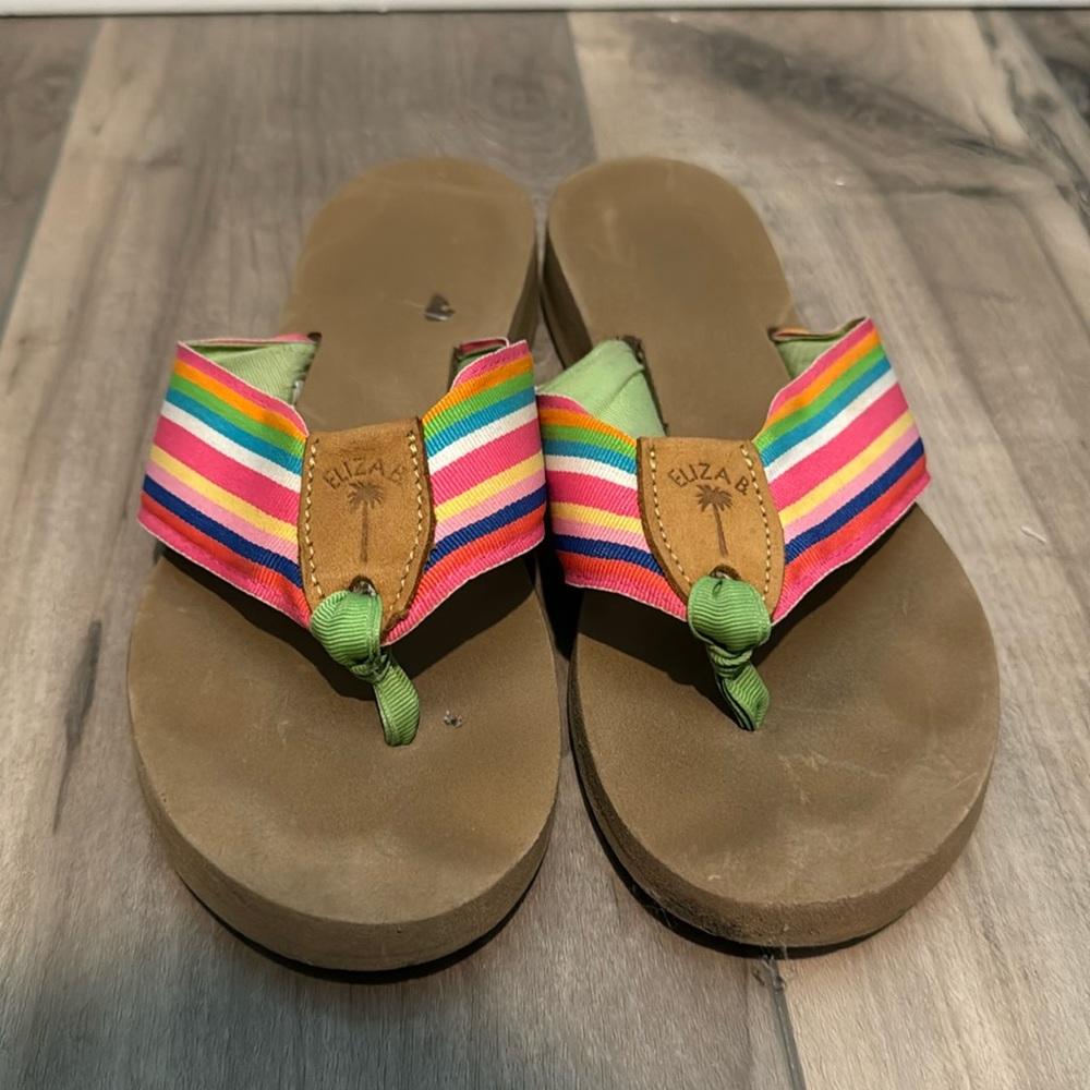 Eliza B. Rainbow Ribbon Sandals